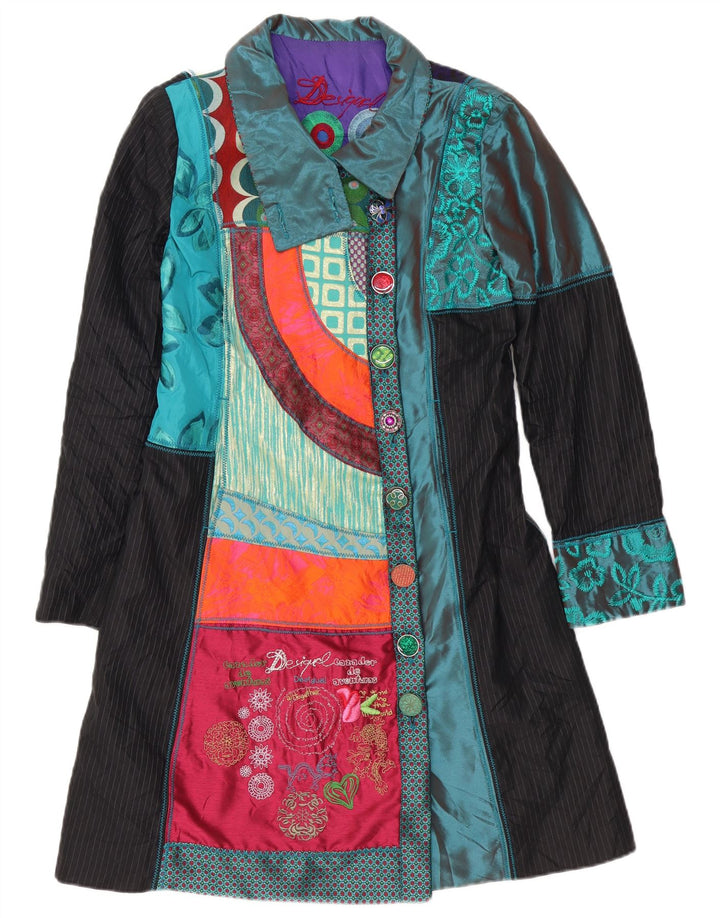 Desigual Pardessus graphique pour femme EU 40 Medium Multicolore Patchwork