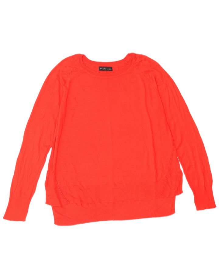 Zara Pull col bateau pour femme UK 14 Rouge moyen