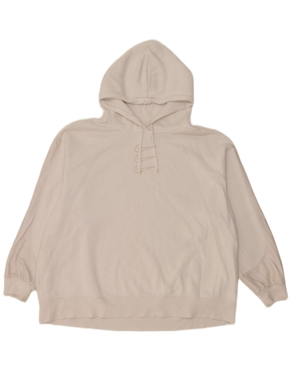 Nike Pull à capuche surdimensionné graphique pour femme UK 20 2XL Coton blanc
