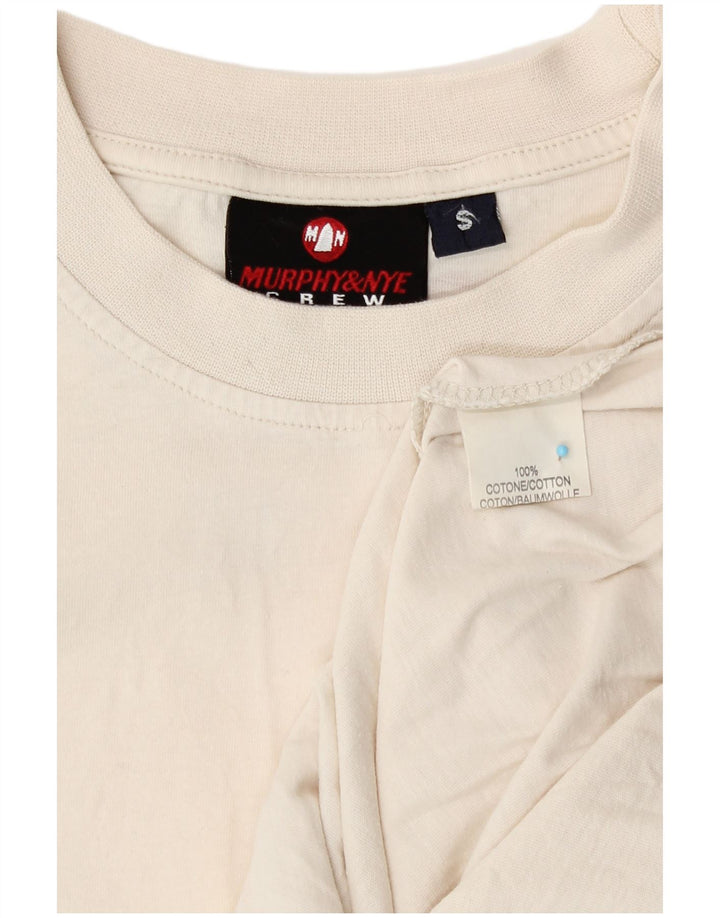 Murphy & Nye Haut graphique à manches longues pour homme Petit coton blanc