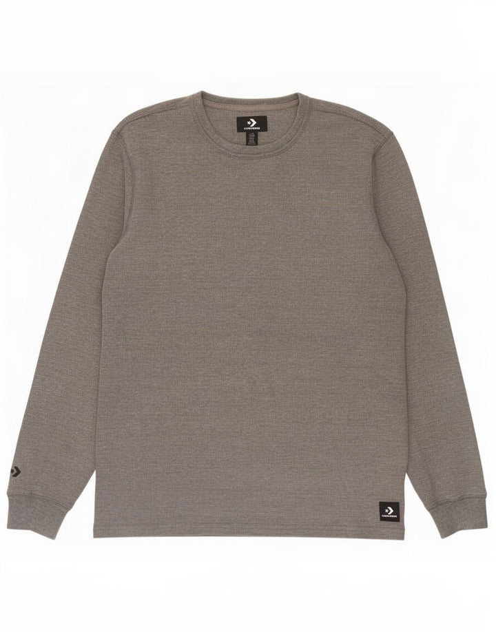 Converse Haut à Manches Longues Homme Gris Moyen Coton
