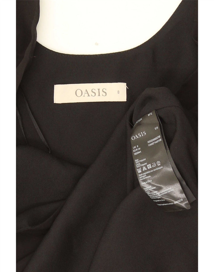 Oasis Chemisier sans manches pour femme UK 8 Petit Noir Polyester