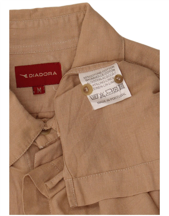DIADORA Chemise à Manches Courtes Homme Coton Beige Moyen
