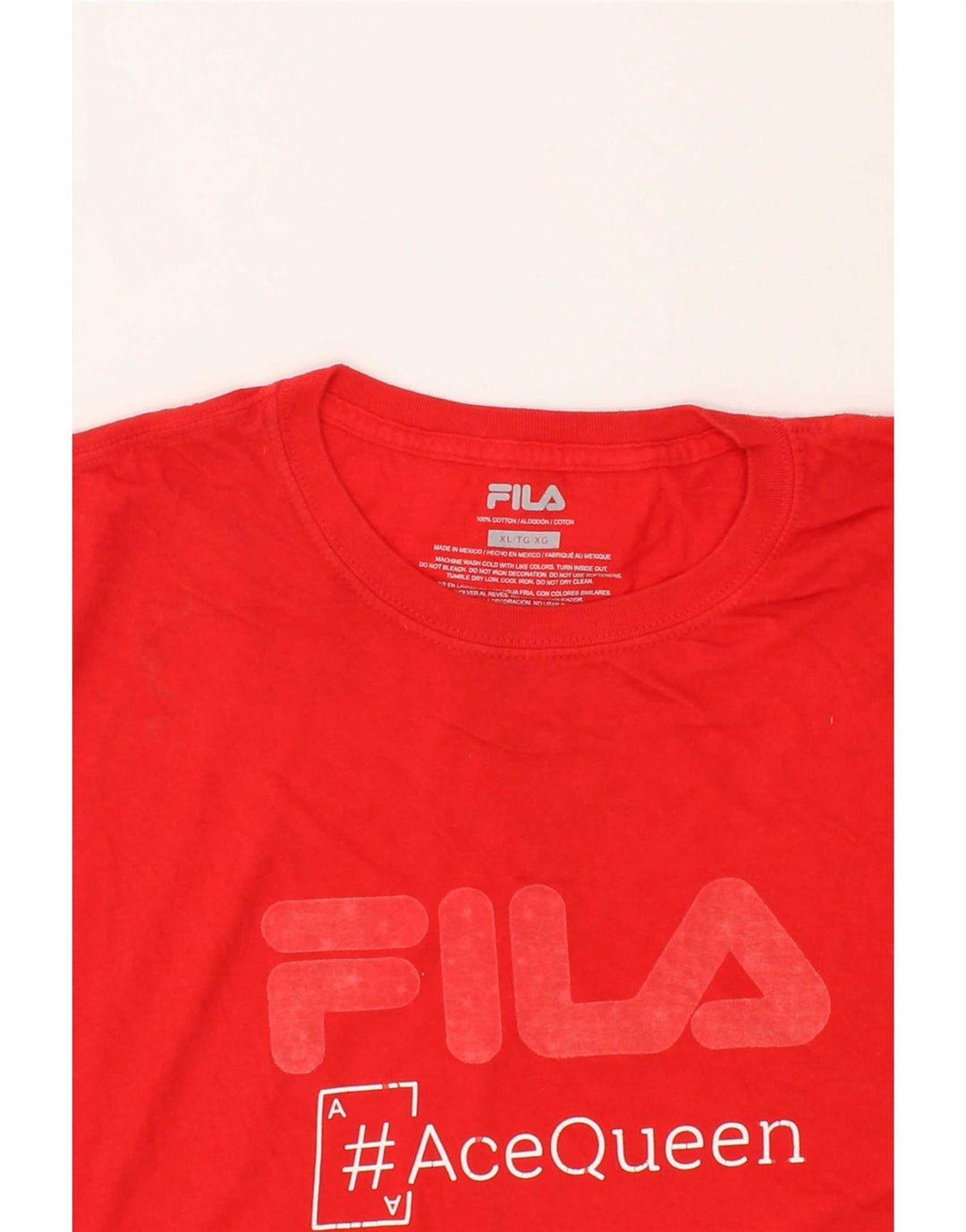 FILA Mens Graphic T-Shirt Top XL Red Cotton Vintage Fila and Second-Hand Fila from Messina Hembry 