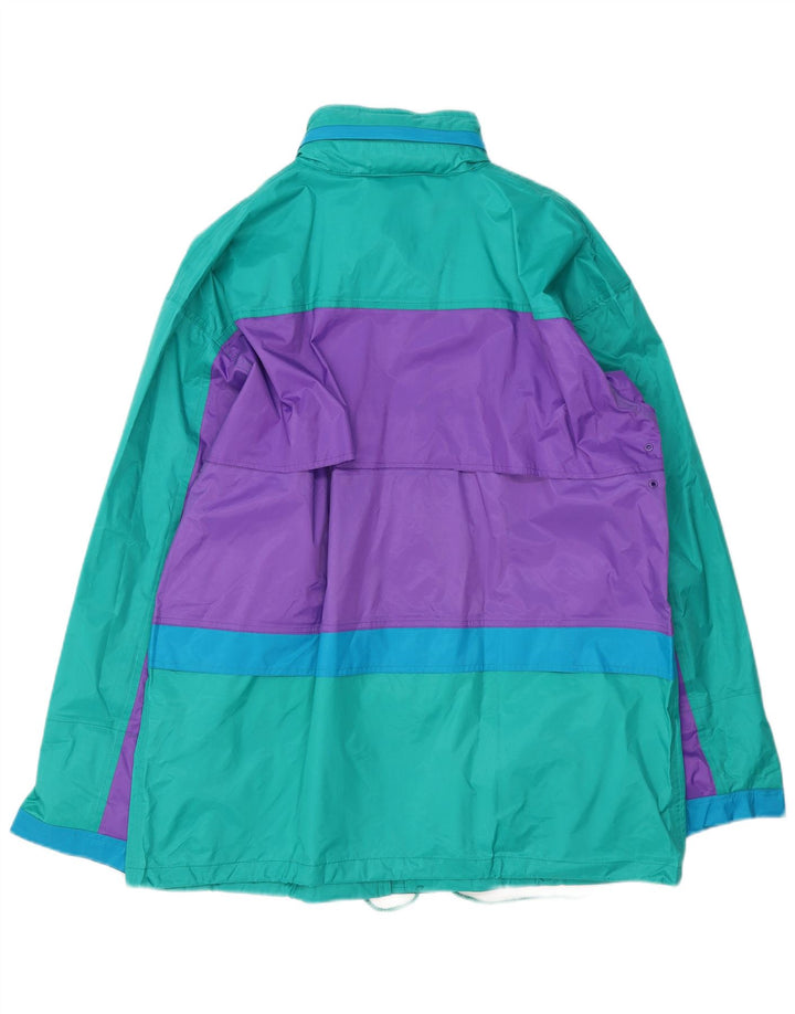 CHAMPION Veste de pluie à capuche pour homme UK 40 Large Turquoise Colourblock Nylon