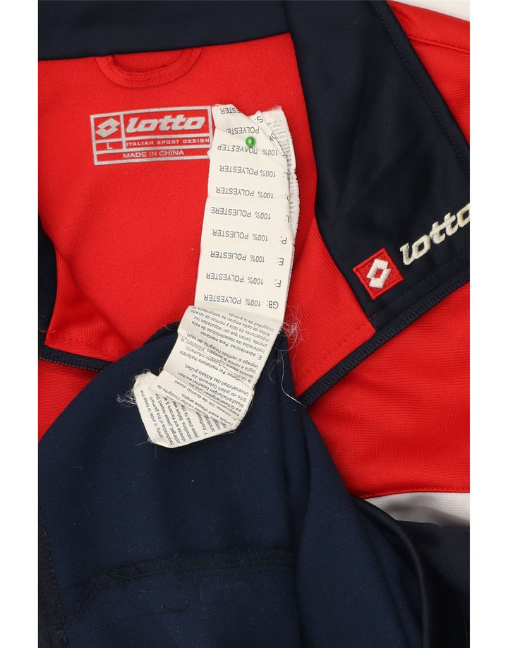 LOTTO Veste de Survêtement pour Homme Large Bleu Marine Colorblock Polyester
