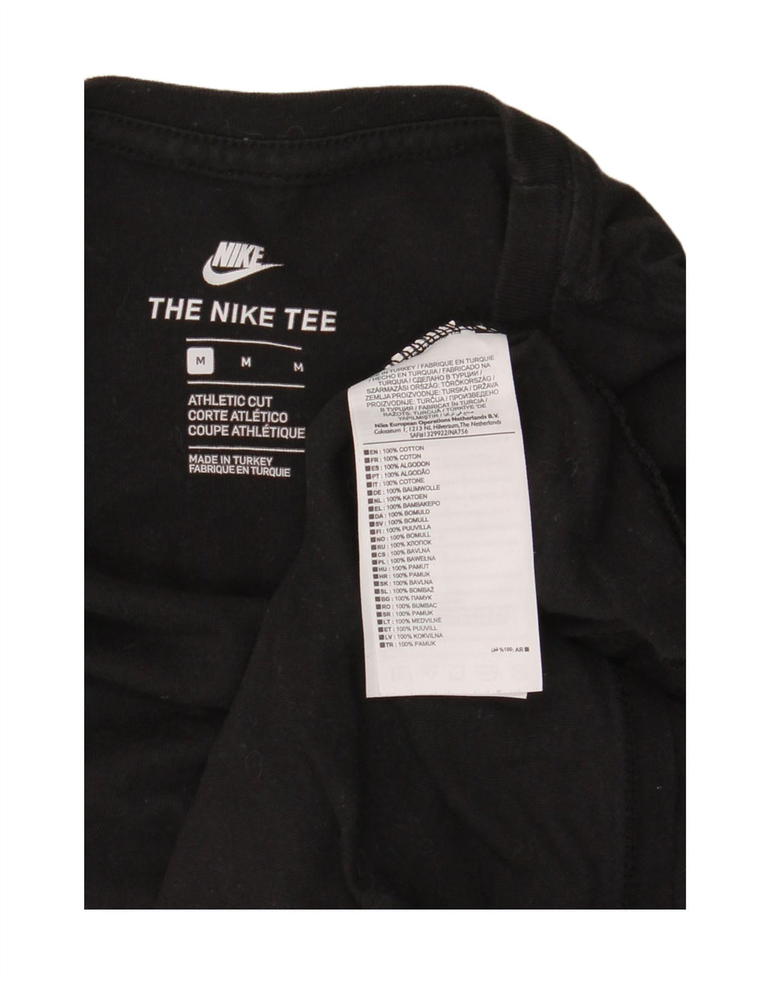 Nike T-shirt coupe athlétique pour homme en coton noir moyen