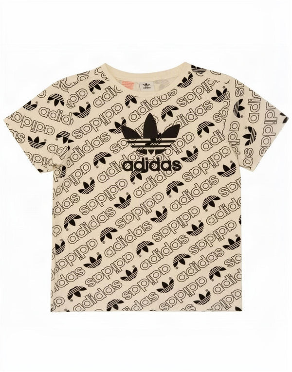 Adidas T-Shirt Graphique Garçon 9-10 Ans Blanc Coton