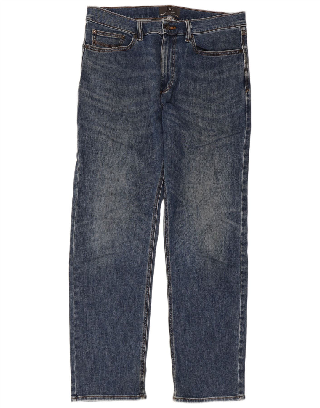 Marks & Spencer Jean droit homme W34 L31 bleu coton
