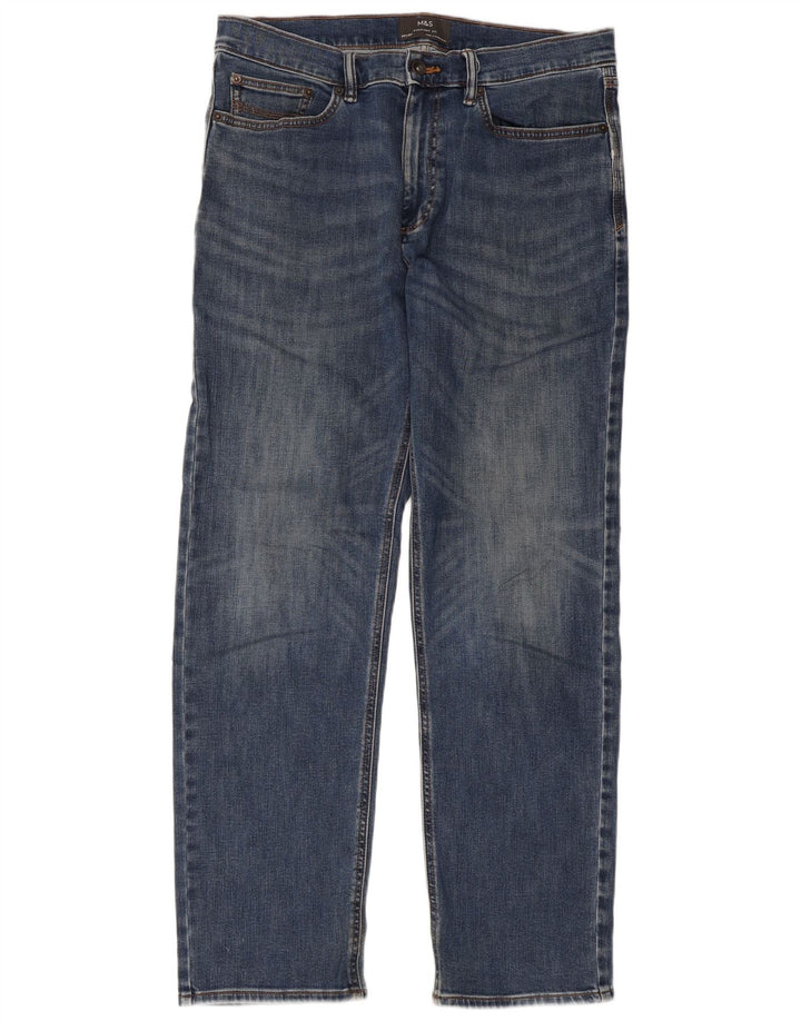 Marks & Spencer Jean droit homme W34 L31 bleu coton