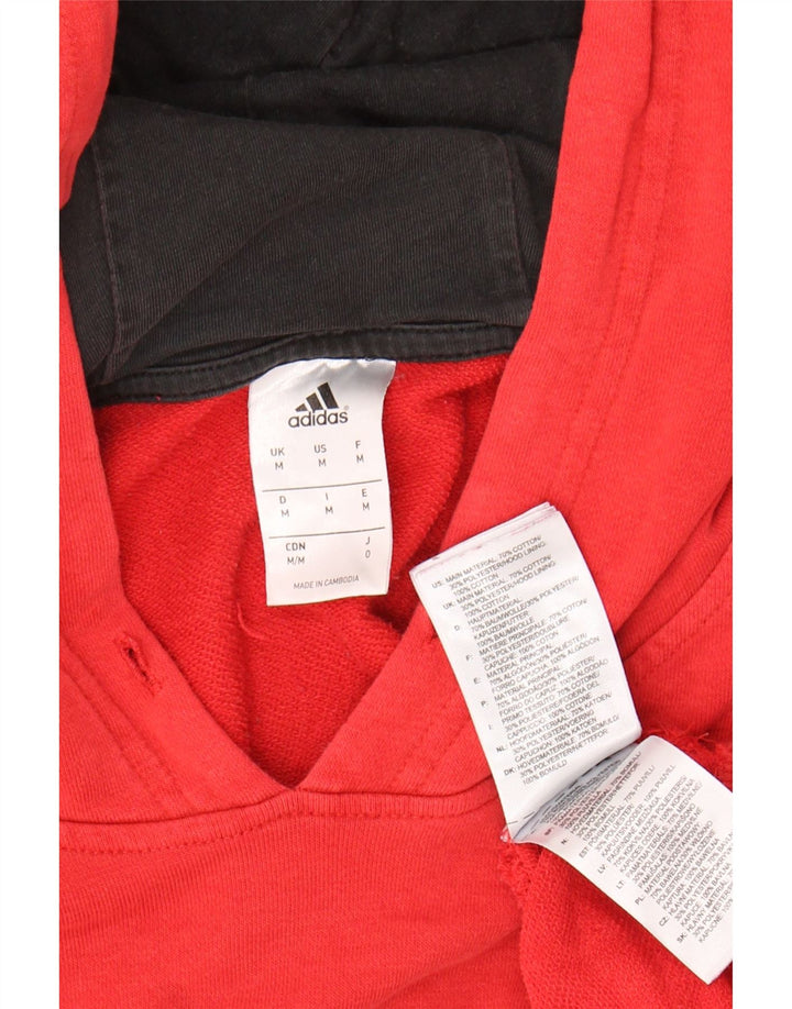 ADIDAS Mens Graphic Hoodie Jumper Medium Red Cotton Vintage Adidas and Second-Hand Adidas from Messina Hembry 