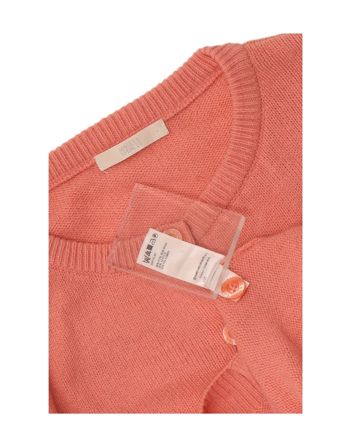 Marks & Spencer Pull Cardigan pour Femme UK 14 Grande Laine Rose