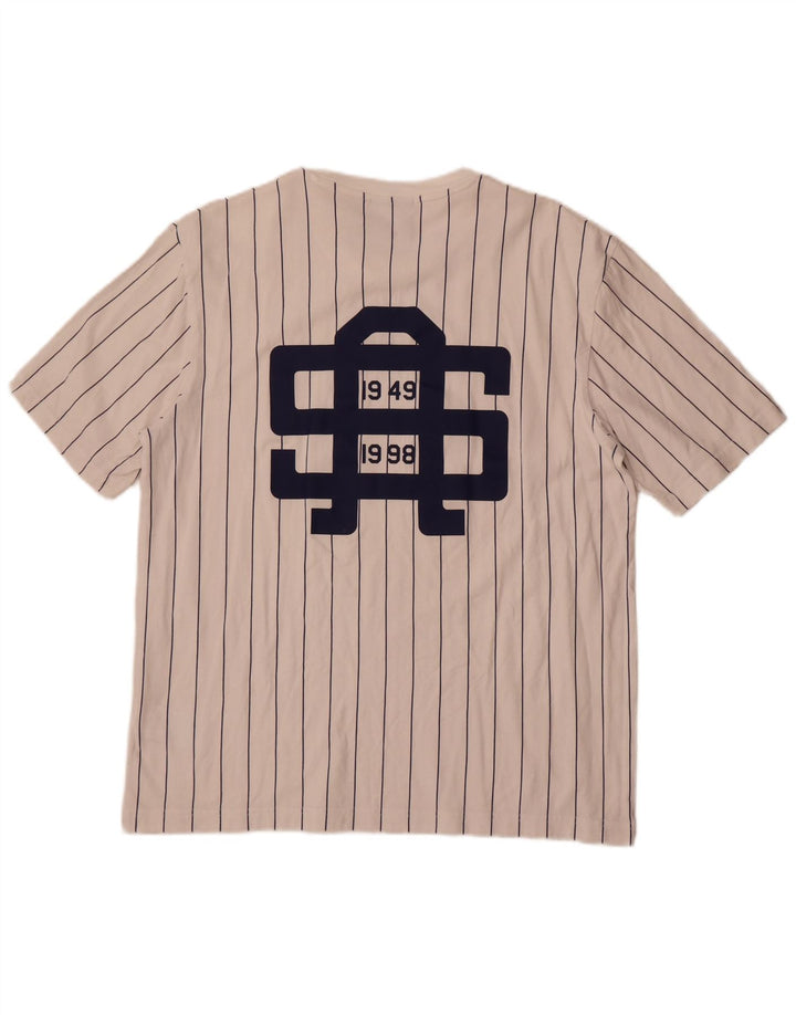 Adidas T-shirt graphique pour homme en coton rayé blanc moyen