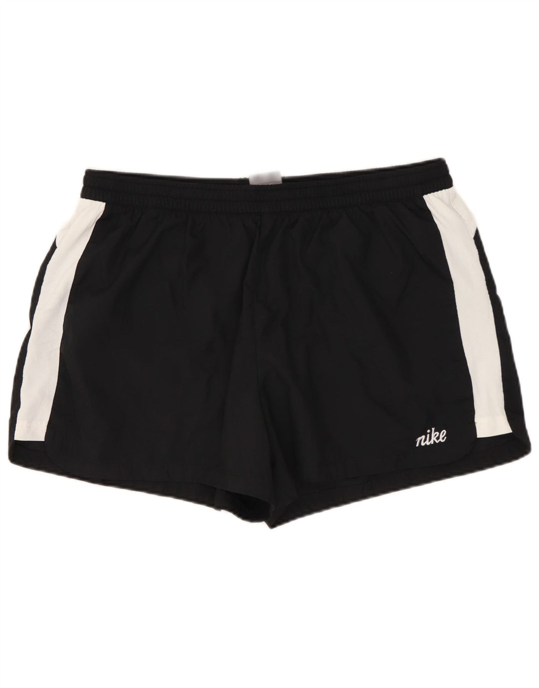 NIKE Short de sport pour femme US 12/14 Large Noir Colorblock Polyester