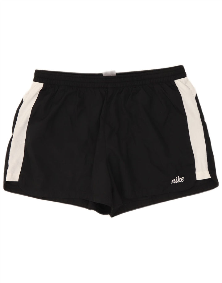 NIKE Short de sport pour femme US 12/14 Large Noir Colorblock Polyester