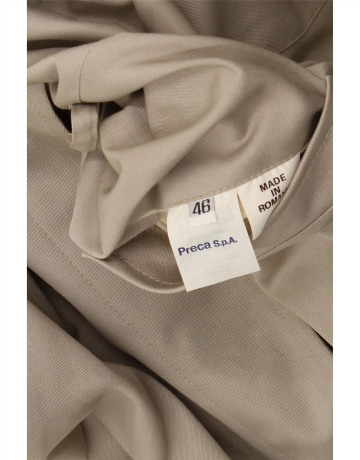 vintage Femme Réversible Pardessus EU 46 XL Beige Laine