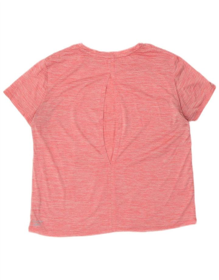 Reebok T-Shirt Graphique Femme UK 12 Rose Moyen Moucheté Polyester