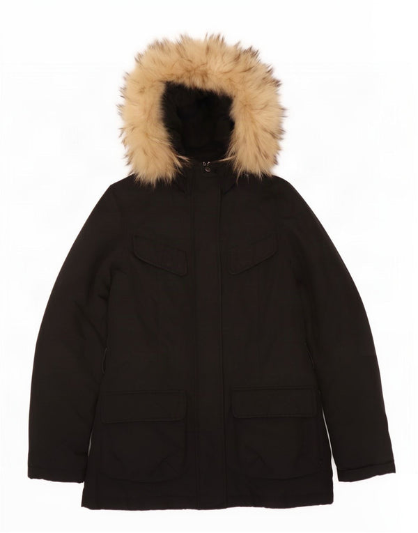Woolrich Veste matelassée à capuche pour femme UK 10 Small Noir