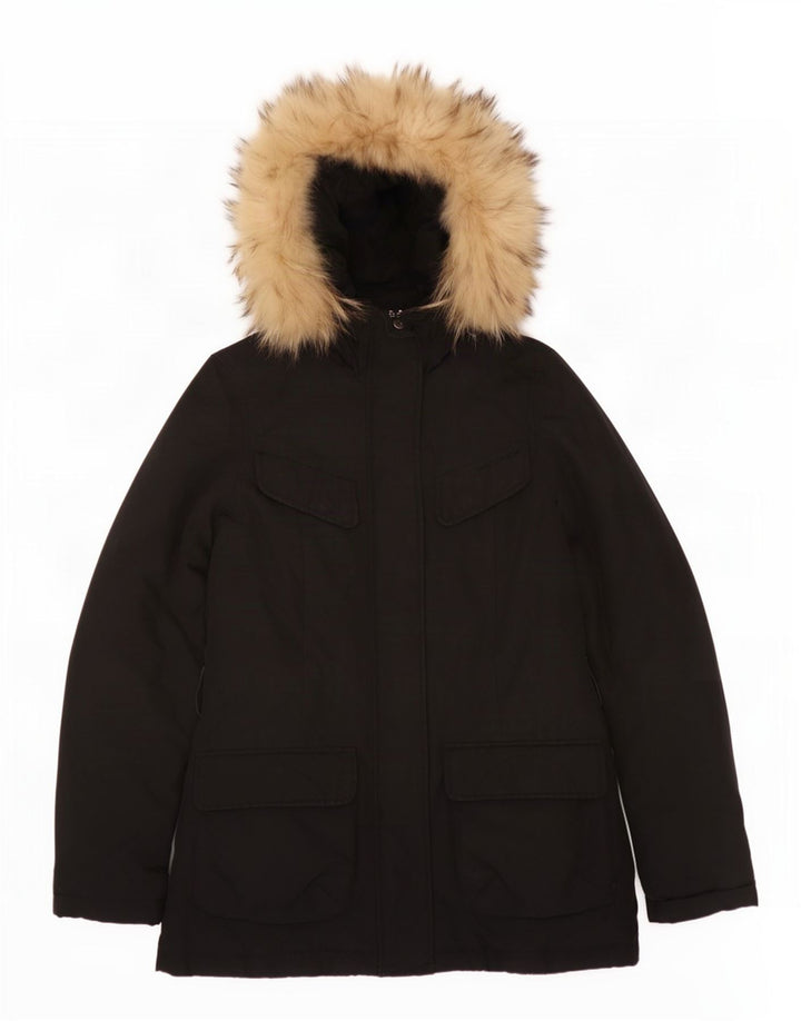 Woolrich Veste matelassée à capuche pour femme UK 10 Small Noir