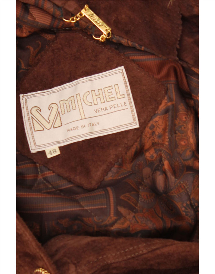 MICHEL Manteau coupe-vent surdimensionné en daim pour femme IT 48 XL Marron