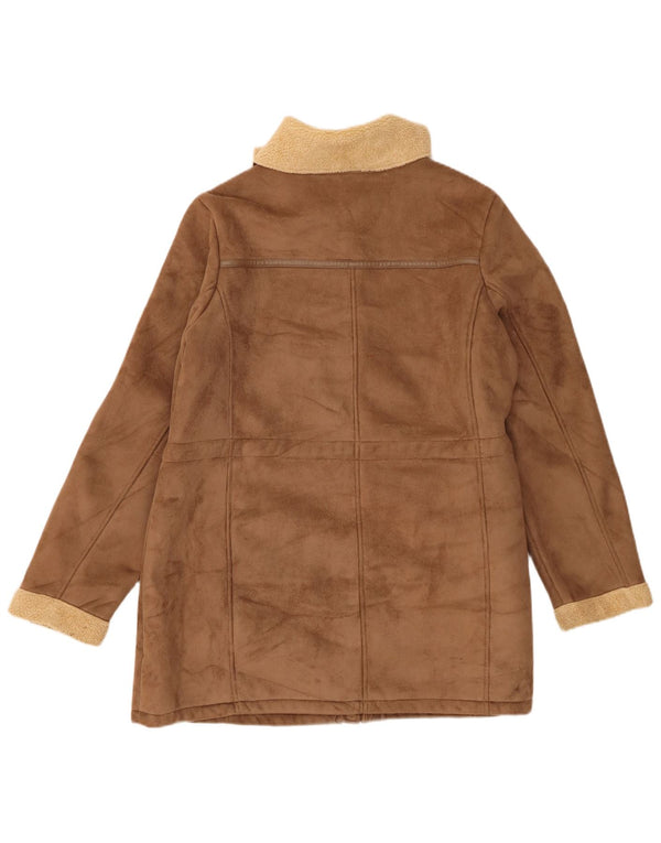Marks & Spencer Veste Sherpa Femme UK 16 Large Marron Polyester