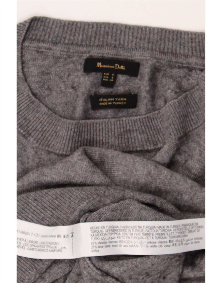 Massimo Dutti Pull ample à col rond pour homme Gris Viscose