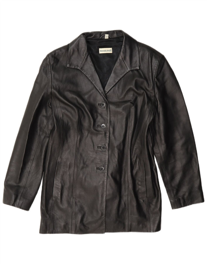 Sardar Veste blazer en cuir Woodlands pour femme UK 16 Large Noir