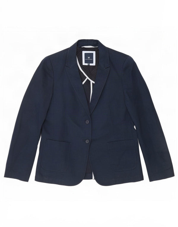Crew Clothing Veste blazer à 2 boutons pour femme UK 10 Petit bleu marine en lin