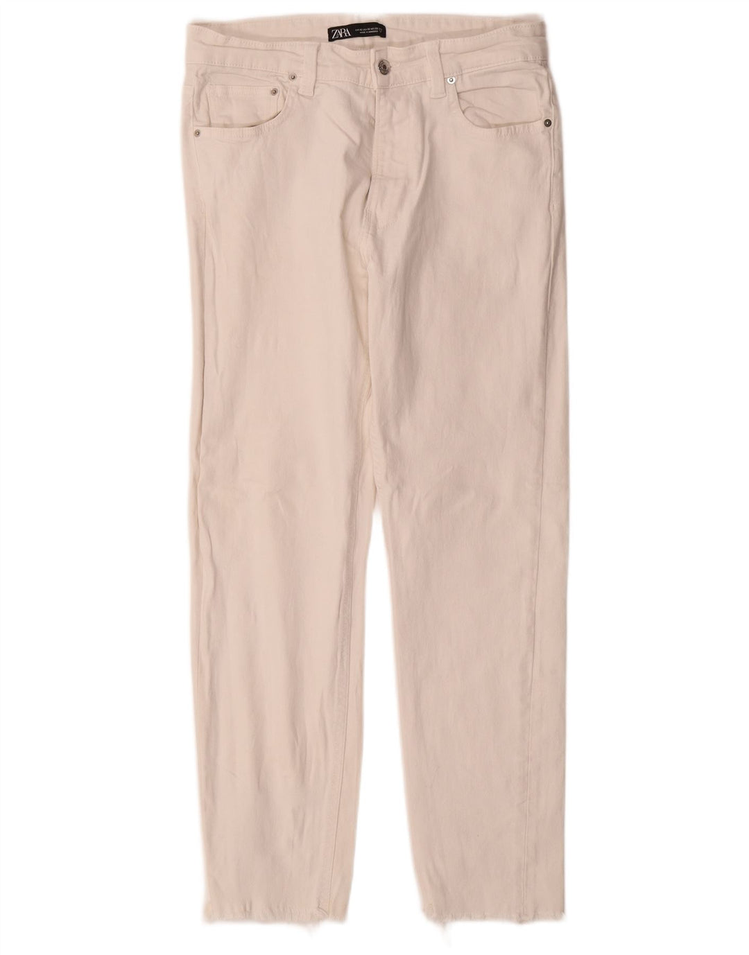 ZARA Jeans Slim Homme EU 42 Large W32 L28 Coton Blanc