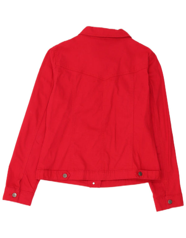 Lee Veste en jean pour femme UK 16 Large Rouge Coton
