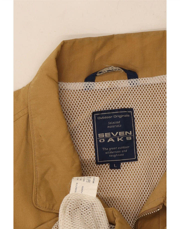 SEVEN 7 Gilet utilitaire pour homme UK 40 Large Beige Coton