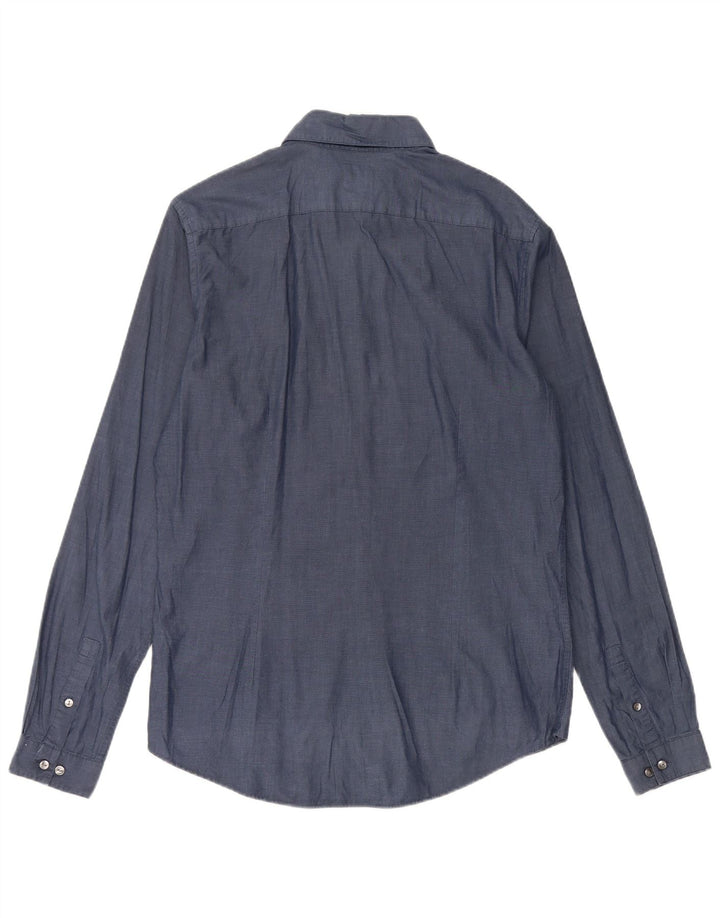 CALVIN KLEIN Chemise Slim Fit Homme Taille 40 Coton Bleu Marine Moyen