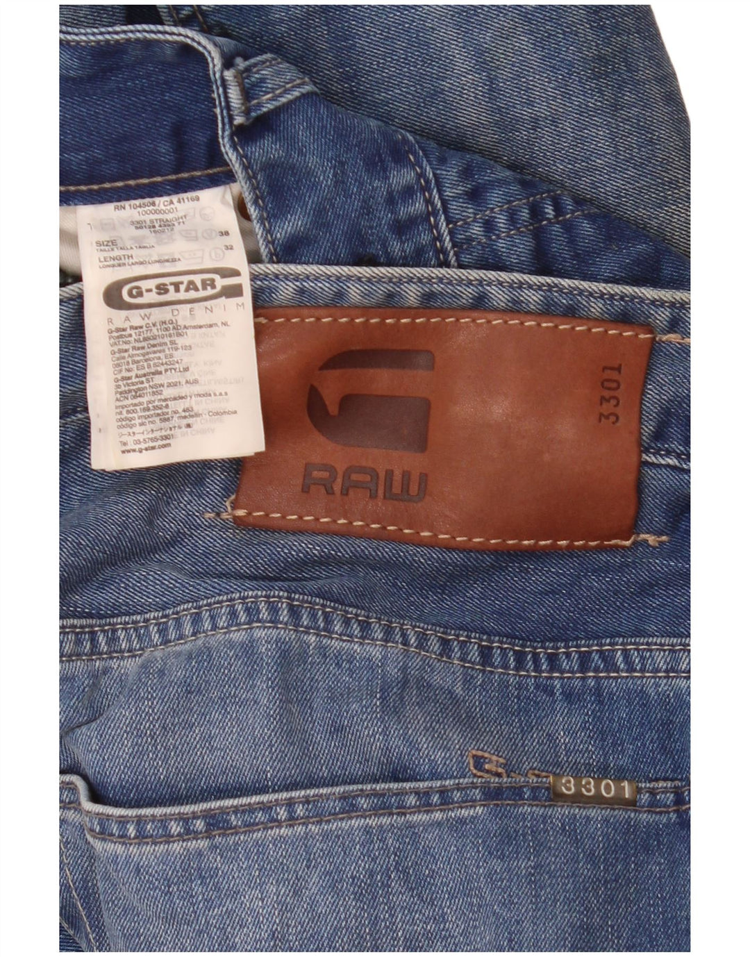 G-Star Jean Slim Homme W38 L32 Bleu Coton