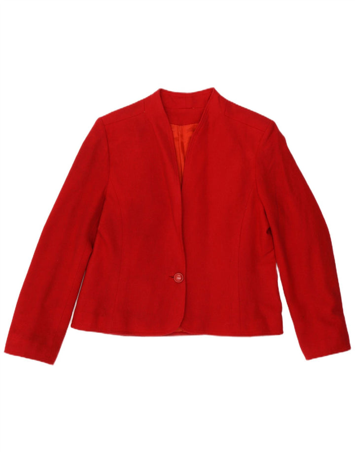 vintage Femmes 1 Bouton Blazer Veste UK 12 Rouge Moyen