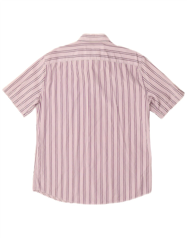 Trussardi Chemise à manches courtes homme taille 42 grand violet rayé