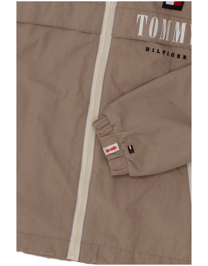Tommy Hilfiger Veste de pluie à capuche graphique pour garçon 6-7 ans Gris Polyamide