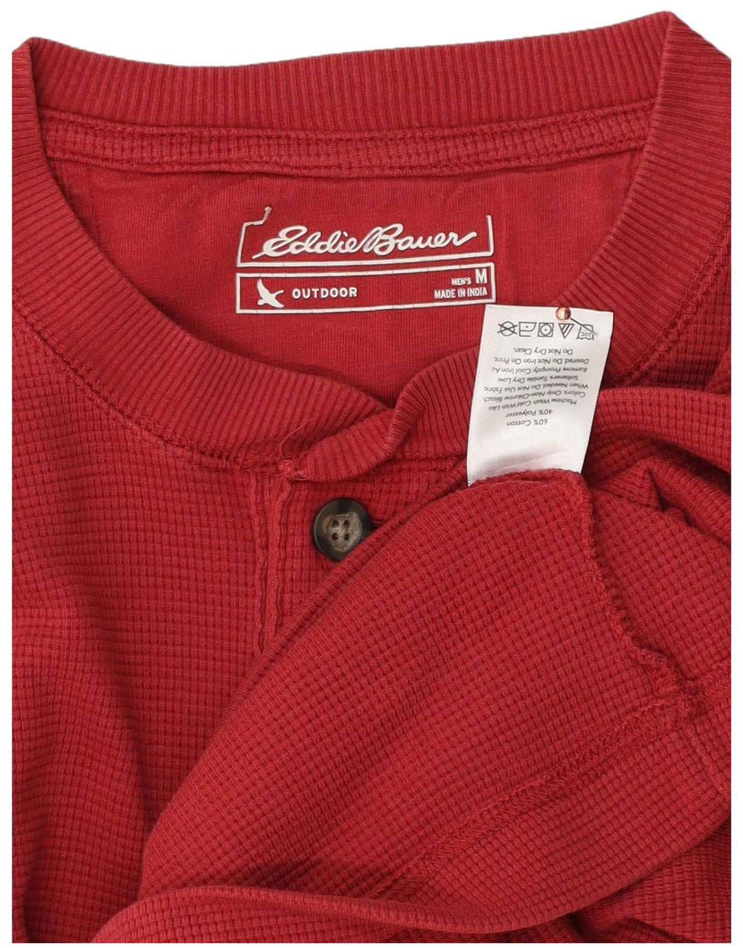EDDIE BAUER T-Shirt Homme Top Rouge Moyen Coton