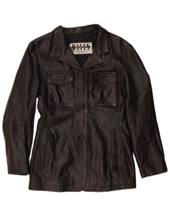 Davin Womens Leather Jacket IT 42 Medium Black
