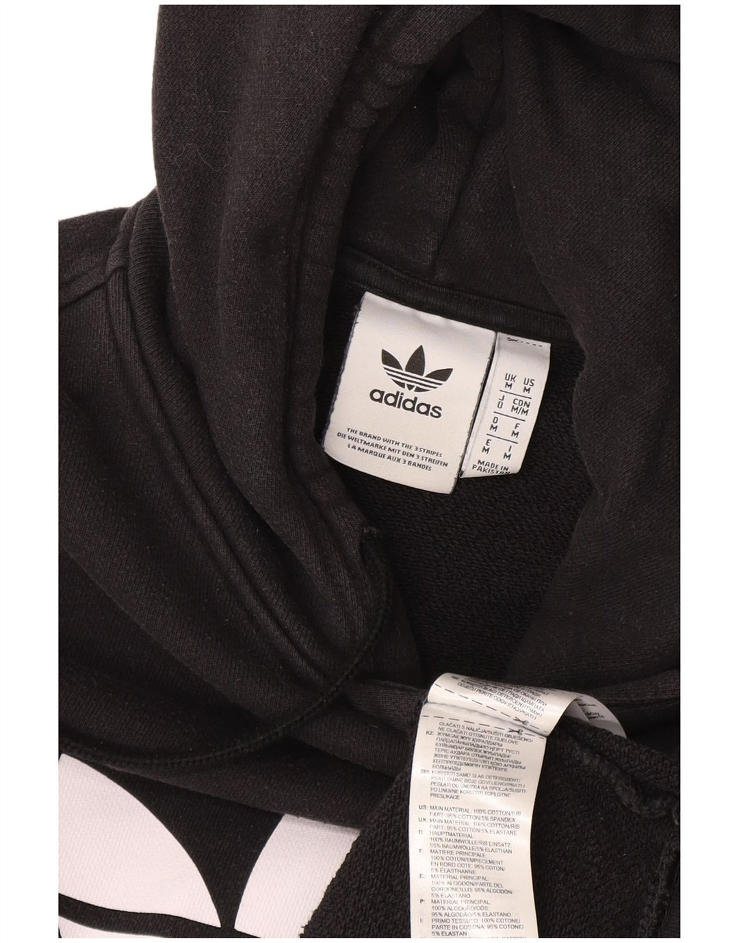 Adidas Pull à capuche graphique pour homme en coton noir moyen