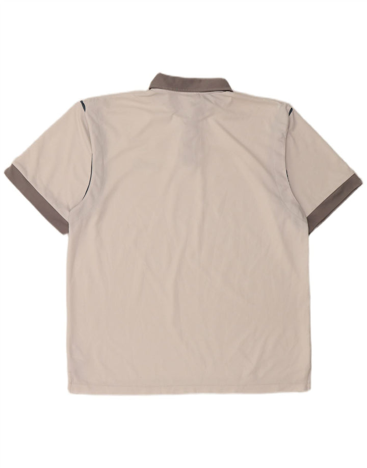 REEBOK Polo Homme Blanc Moyen Polyester Colorblock