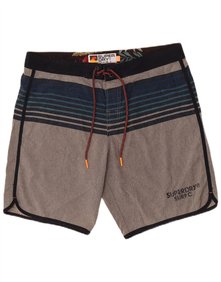 Superdry Short de Bain Graphic Regular Homme Gris Rayé Polyester