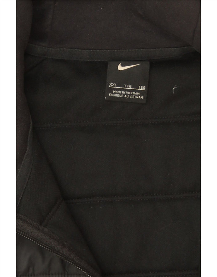 Nike Veste matelassée à capuche pour homme UK 44 2XL Noir Polyester