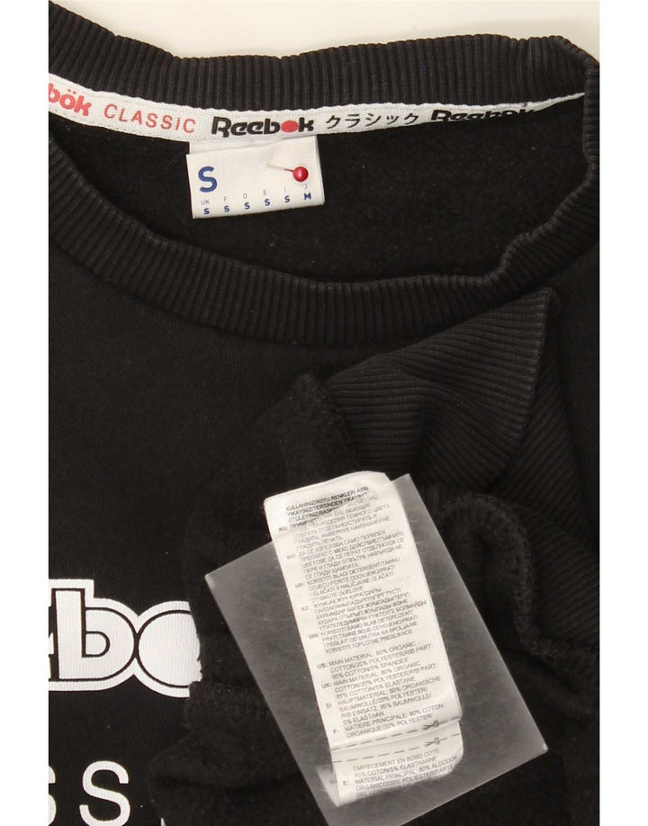 Reebok Sweat-shirt graphique pour homme en coton noir Small