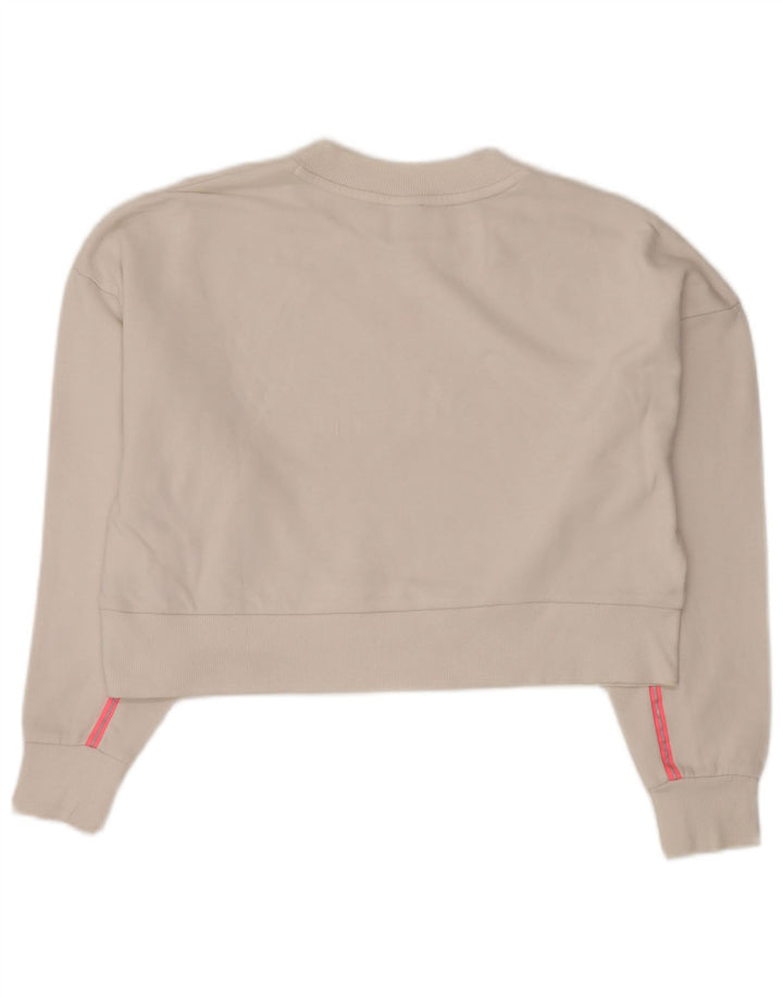 PUMA Sweat-shirt court surdimensionné pour femme UK 14 en coton blanc moyen
