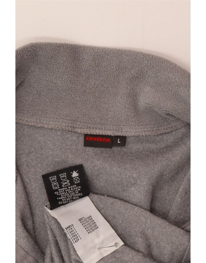 Invicta Pull polaire à col zippé pour homme, grand gris, polyester