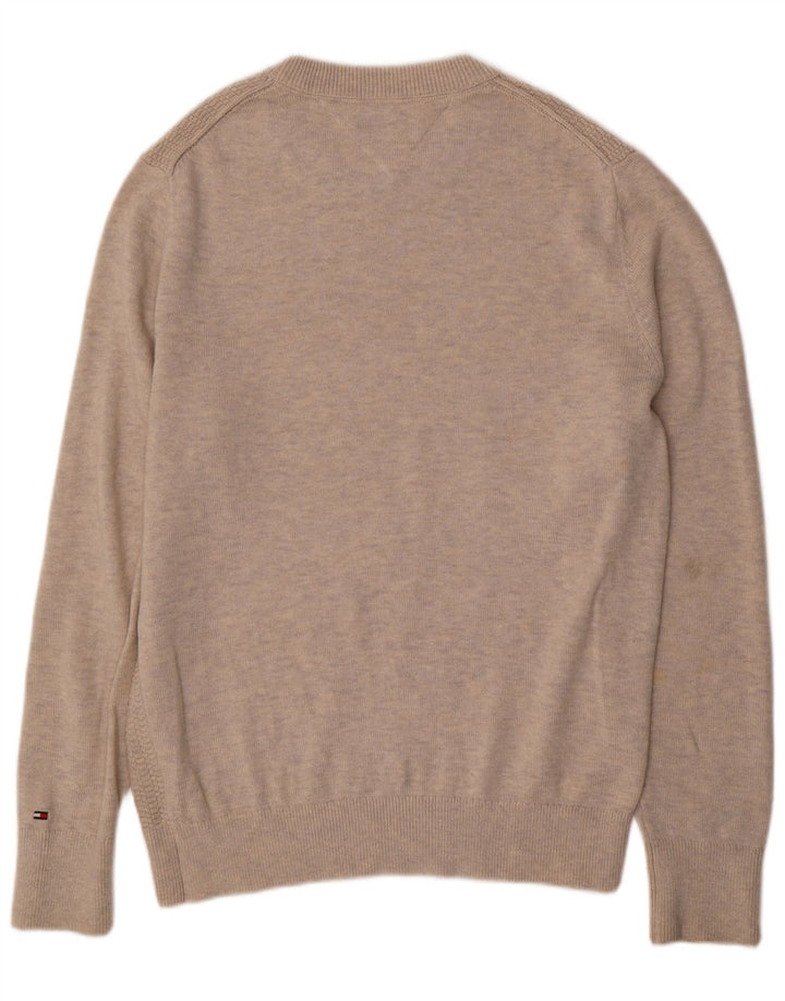 Tommy Hilfiger Pull à col rond pour homme Large Beige