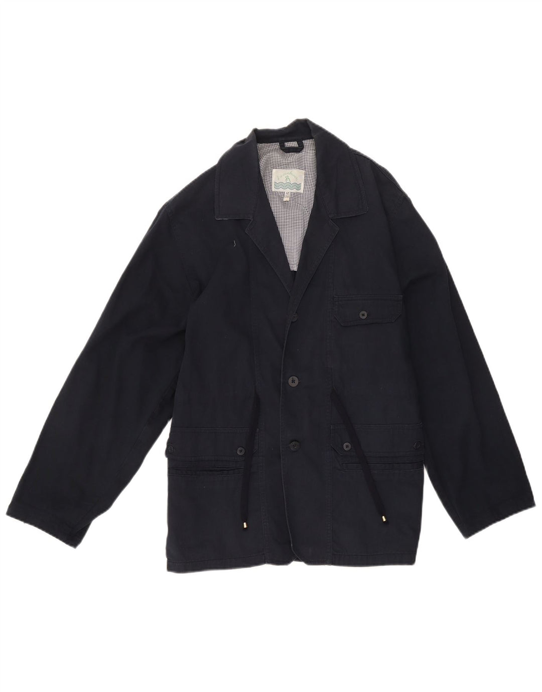 Manteau Coupe-Vent Vintage Garçons 14-15 Ans Coton Bleu Marine