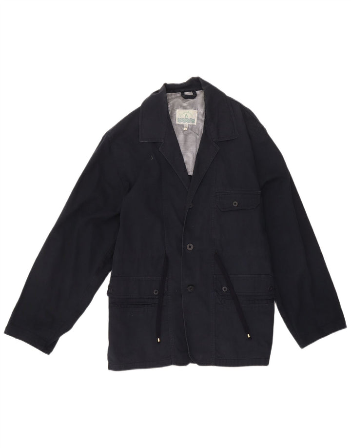 Manteau Coupe-Vent Vintage Garçons 14-15 Ans Coton Bleu Marine
