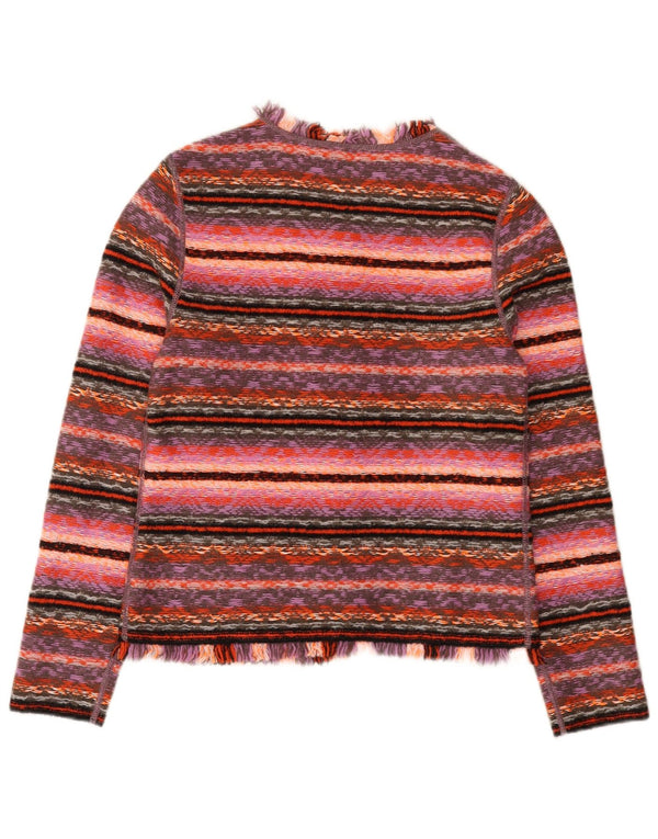 Marccain Pull Cardigan Femme US 2 XS Laine Géométrique Rose