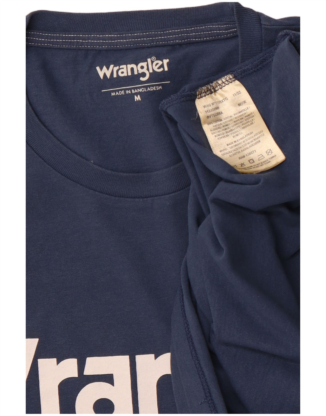 WRANGLER T-Shirt Graphique Homme Bleu Marine Moyen Coton